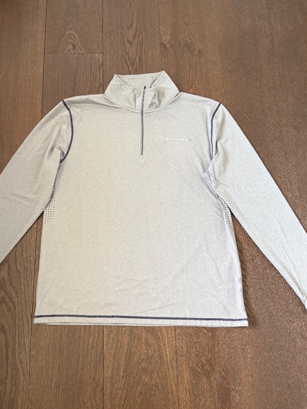 Salt Life SLX Men’s Large Performance Quarter Zip Pullover Gray Fishing Shirt